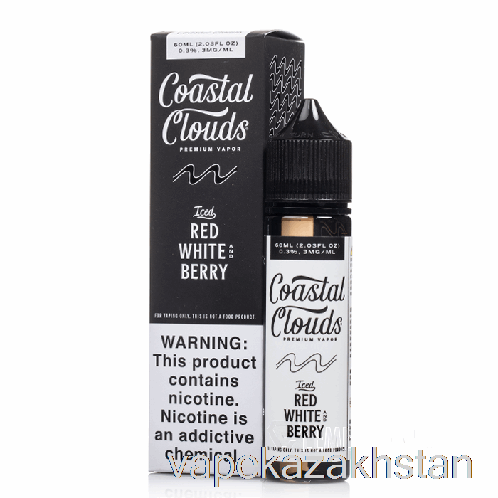 Vape Disposable ICED Red White and Berry - Coastal Clouds - 60mL 0mg